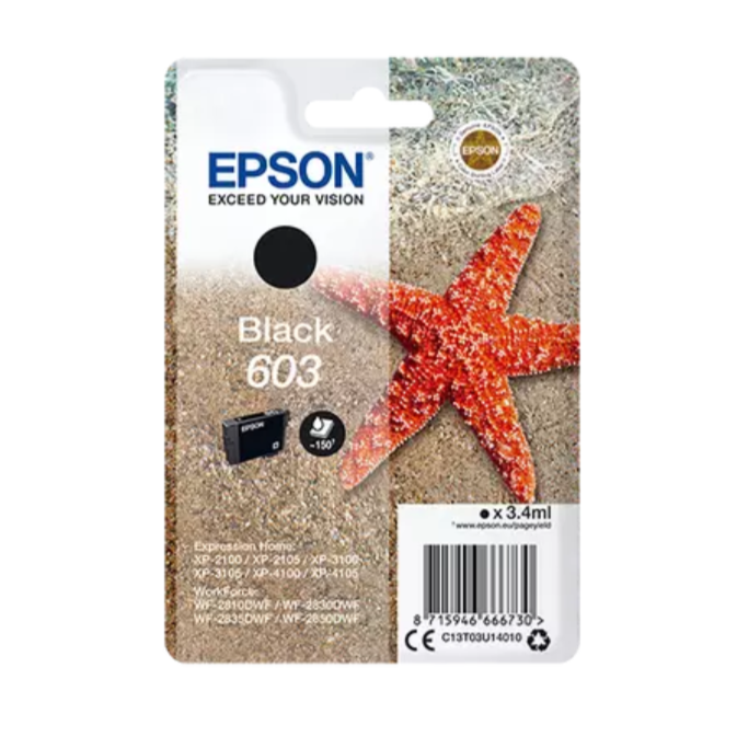 Epson cartuccia inchiosto nero 603 Stella Marina originale (C13T03U14010)