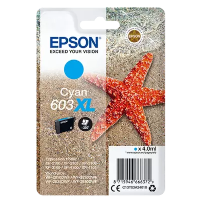 Epson cartuccia inchiosto ciano alta capacità 603XL Stella Marina originale (C13T03A24010)