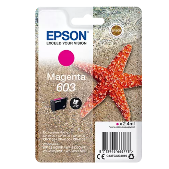 Epson cartuccia inchiosto magenta 603 Stella Marina originale (C13T03U34010)