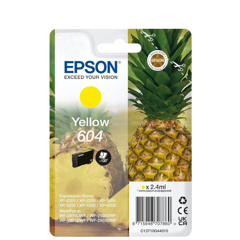 Epson cartuccia inchiostro giallo 604 Ananas originale (C13T10G44010)