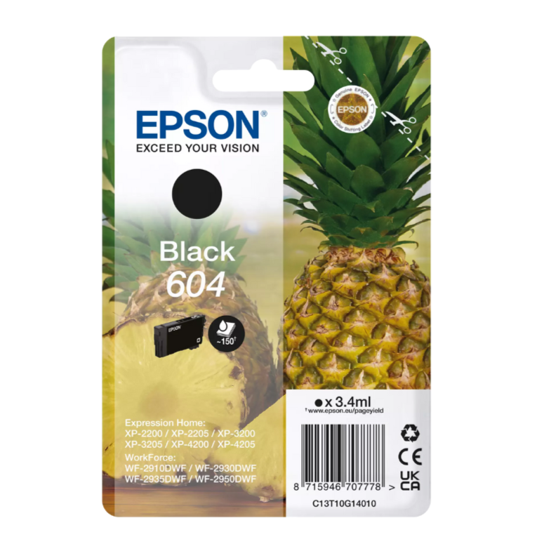 Epson cartuccia inchiostro nero 604 Ananas originale (C13T10G14010)