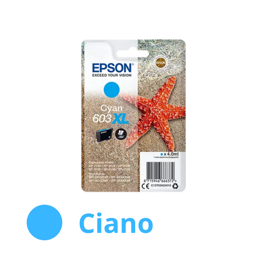 Epson cartuccia inchiosto ciano alta capacità 603XL Stella Marina originale (C13T03A24010)