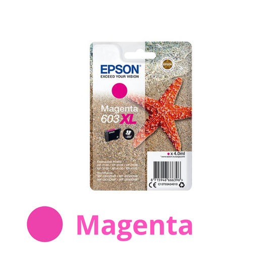 Epson cartuccia inchiosto magenta alta capacità 603XL Stella Marina originale (C13T03A34010)