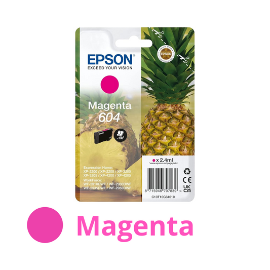 Epson cartuccia inchiostro magenta 604 Ananas originale (C13T10G34010)