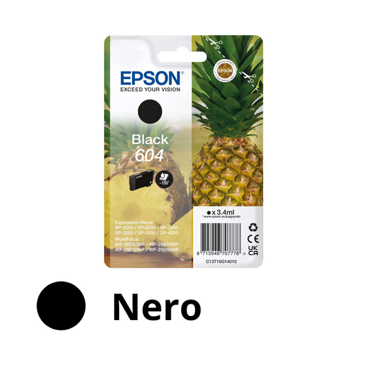 Epson cartuccia inchiostro nero 604 Ananas originale (C13T10G14010)